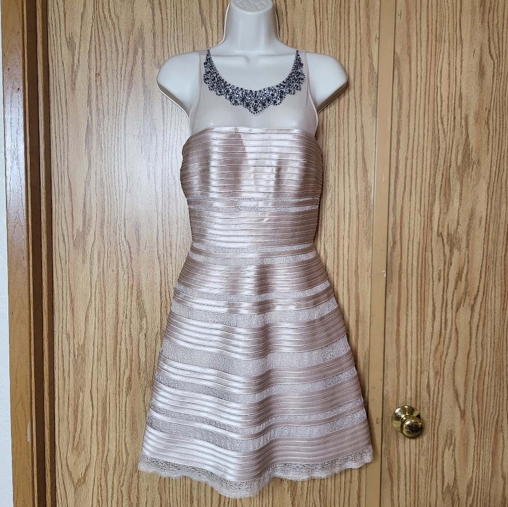 BCBGMaxAriza Champagne Dress